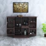 Ganpati Arts Sheesham Wood Bar Cabinet with wine storage