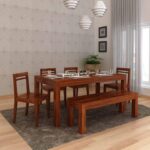 Ganpati Arts solid sheesham wood 6 seater dining table