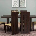 Wood dining table 6 seater with chairs