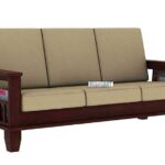 Teak wood 3 seater sofa set for living room