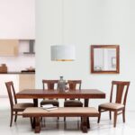Sheesham Wood 6 Seater Dining Table with 4 Chair 1 Bench for Living Room Home Dining Room Set Furniture (Natural Brown Finish)