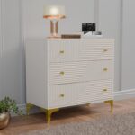 GCA1 WOODZONE 3 Drawer Wooden Chest of Drawers – Warm White
