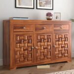 GCA1 WOODZONE Solid Sheesham Wood Sideboard | Honey Finish