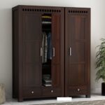 Solid Sheesham Wood Wooden 3 Door Wardrobe for Bedroom | Walnut Finish