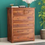 Sheesham Wood Console Cabinet Honey Finish | 6 Drawers