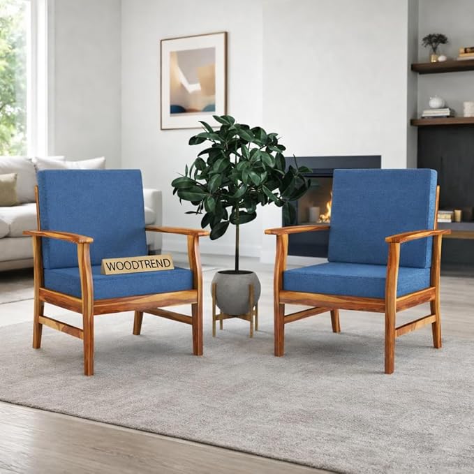 61juMriRxML._SX679_.jpg Solid Sheesham Wood Single Seater Sofa Chair for Living Room | Set of 2 - Image 1
