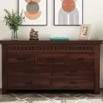 Chests of Drawers Sheesham Wood Chest of Drawers for Storage Kitchen Crockery Cabinet, Wooden StorageCabinet, Walnut Finish